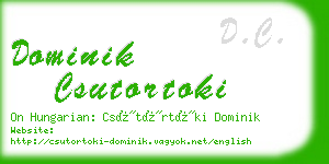 dominik csutortoki business card